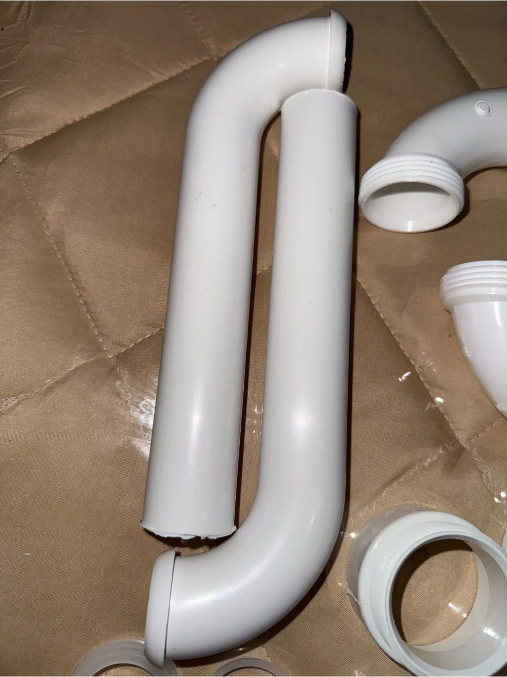 1-1/2” Sink P-Trap Drain Kit White Plastic Fits 1-1/4” & PlumbCraft Repair